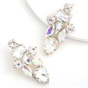 ( white)fashion colorful diamond series multilayer Alloy diamond glass diamond earring occidental style exaggerating ear