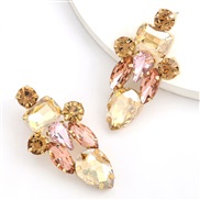 ( Gold)fashion colorful diamond series multilayer Alloy diamond glass diamond earring occidental style exaggerating earr