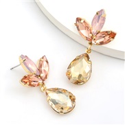 ( Gold)fashion colorful diamond series multilayer Alloy diamond drop glass diamond flowers earring occidental style earr
