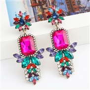 ( Color)fashion colorful diamond series multilayer Alloy diamond Rhinestone glass diamond super earrings woman occidenta