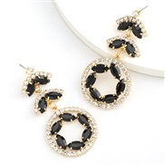 ( black)fashion colorful diamond series creative temperament multilayer Alloy diamond Rhinestone flowers earrings woman 