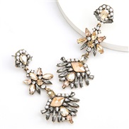fashion colorful diamond series multilayer Alloy diamond Rhinestone flowers earring occidental style earrings woman tr