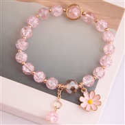 Korean style fashion   brief daisy pendant  crystal beads fashion woman bracelet