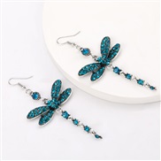 ( blue)apan and Korea small fresh fashion creative Rhinestone diamond earring earrings woman occidental style personalit