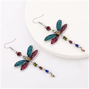 ( Color)apan and Korea small fresh fashion creative Rhinestone diamond earring earrings woman occidental style personali