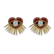 ( ye )new fashion beads tassel earrings handmade weave Bohemia arring eyes earring