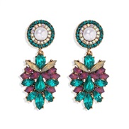 (Dark green)occidental style fashion exaggerating retro ethnic style diamond earrings  long style new