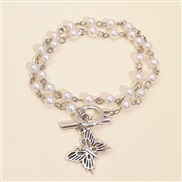 (  Bracelet) windins samll chain retro Pearl butterfly necklace bracelet woman