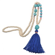 (N Y )occidental style handmade long necklace color tassel Bohemia Shells turquoise apparel chain