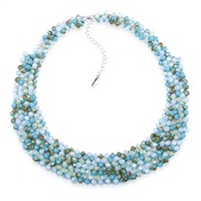 ( green) occidental style pure handmade weave crystal glass short necklace  color