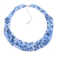 ( blue) occidental style pure handmade weave crystal glass short necklace  color