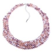 ( Pink) occidental style pure handmade weave crystal glass short necklace  color