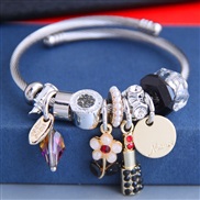occidental style fashion  Metal all-PurposeD sweet flowers more elements pendant personality bangle
