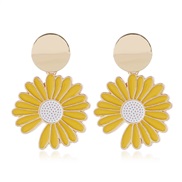 occidental style fashion Metal concise chrysanthemum personality ear stud