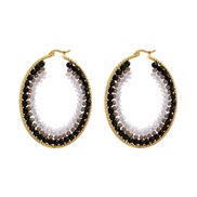 ( black)occidental style exaggerating Round Alloy beads earrings woman fashion all-Purpose ear studins wind