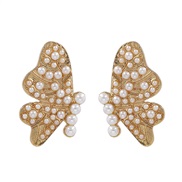 ( white) occidental style exaggerating ear stud personality butterfly diamond