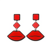 occidental style exaggerating fashion temperament ear stud woman personality color lips earring  all-Purpose