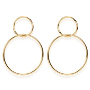 ( Gold)fashion temperament ear stud Earring   occidental style   personality brief circle Metal earrings  F