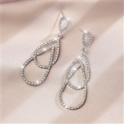 ( Silver)occidental style long style exaggerating earrings woman personality geometry diamond earring all-Purpose high a