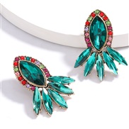 ( green)earrings occidental style exaggerating personality geometry retro earrings woman temperament super arring wind