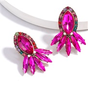 ( rose Red)earrings occidental style exaggerating personality geometry retro earrings woman temperament super arring win