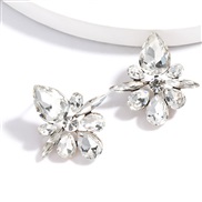 ( white)occidental style exaggerating Alloy diamond Rhinestone fully-jewelled geometry earrings woman retro super woman 