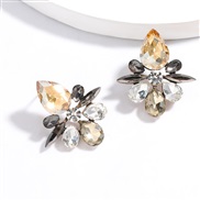 ( Gold)occidental style exaggerating Alloy diamond Rhinestone fully-jewelled geometry earrings woman retro super woman e