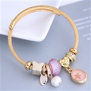 occidental style fashion  Metal all-PurposeD sweet more elements pendant personality bangle
