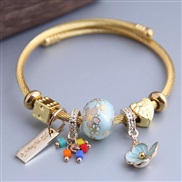 occidental style fashion  Metal all-PurposeD sweet flowers pendant more elements personality bangle
