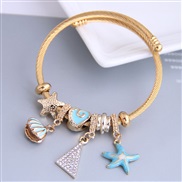 occidental style fashion  Metal all-PurposeD starfish triangle pendant more elements personality bangle