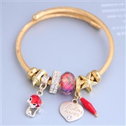 occidental style fashion  Metal all-PurposeD concise lovely cat love pendant more elements personality bangle