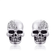 occidental style fashion Metal diamond skull personality ear stud