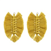 ( yellow)handmade weaveDIY earrings fitting  Bohemia fashion Street Snap