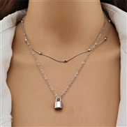 (   Two piece suit   Silver)occidental style  brief multilayer retro bronze Peach heart samll necklace woman  original a
