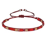 (B  ) new elements handmade weave rope retro bracelet woman color crystal