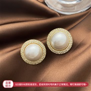 ( Silver needle  Gold)silver occidental style high luxurious ear stud exaggerating Pearl earrings fully-jewelled e