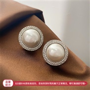 ( Silver needle  Silver)silver occidental style high luxurious ear stud exaggerating Pearl earrings fully-jewelled