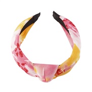 ( Pink)Korean style print eadband Chiffon width eadbandins all-Purpose Cloth color head