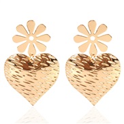 ( Gold) retro Alloy flowers love earring   occidental style personality brief earrings arring woman F