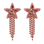 ( red)fashion exaggerating star arring occidental style earrings claw diamond tassel earring