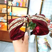( Red wine)Korean style width gold eadband pure color Cloth high-end fine lady