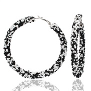 (black and white)occidental style  brief fashion personality all-Purpose circle  earrings woman hoo earrings