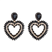 ( black)occidental style fashion exaggerating earrings Acrylic earrings love diamond earrings temperament arringins
