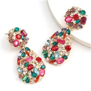 ( Color)fashion colorful diamond series occidental style exaggerating Alloy diamond Rhinestone super earrings woman Bohe