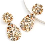 ( Gold)fashion colorful diamond series occidental style exaggerating Alloy diamond Rhinestone super earrings woman Bohem