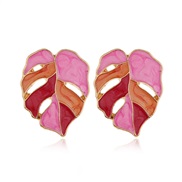 occidental style fashion  Metal all-Purpose color leaf temperament exaggerating ear stud