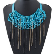 occidental style fashion concise all-Purpose tassel temperament collar exaggerating necklace