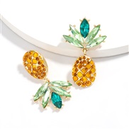 personalityins Korean style summer day fruits wind Rhinestone diamond earrings woman occidental style trend arr
