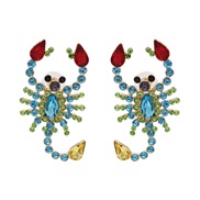 ( blue)occidental style ear stud lady embed diamond earrings personality