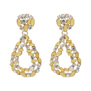 ( yellow)occidental style fashion arring exaggerating geometry drop earrings diamond personality retro ear stud